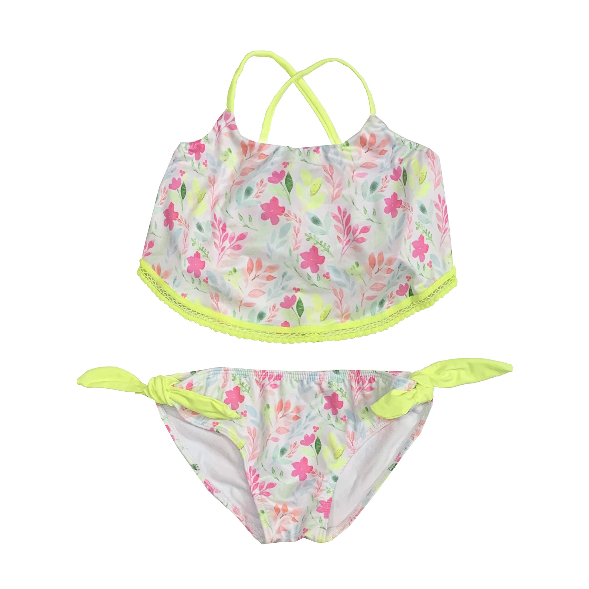 neon floral bikini