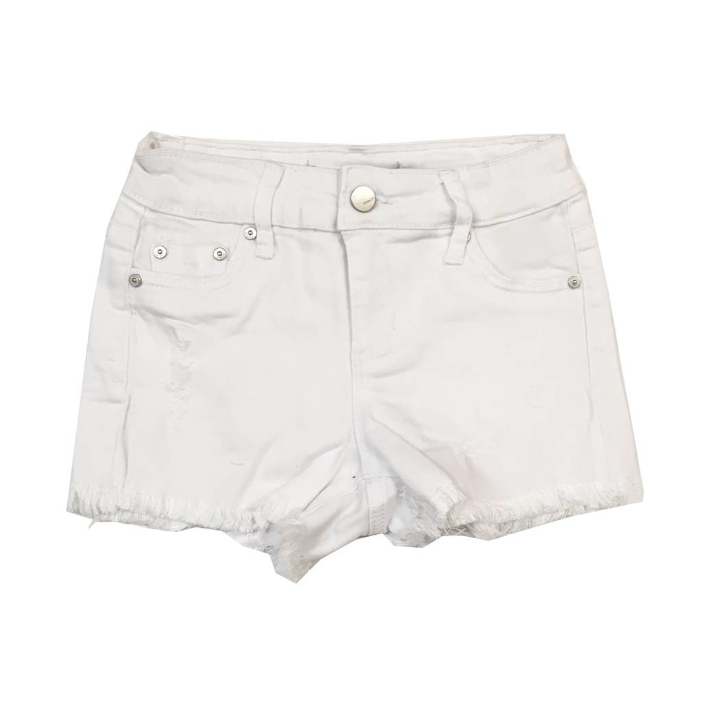 white cut off shorts