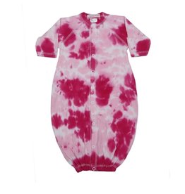 Baby Steps Hot Pink Tie Dye Converter Gown NB
