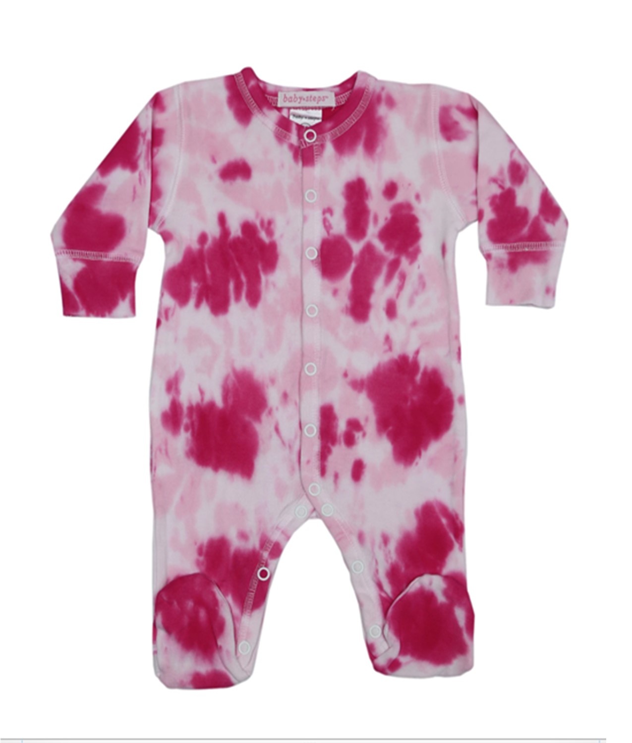 Baby Steps Hot Pink Tie Dye Footie