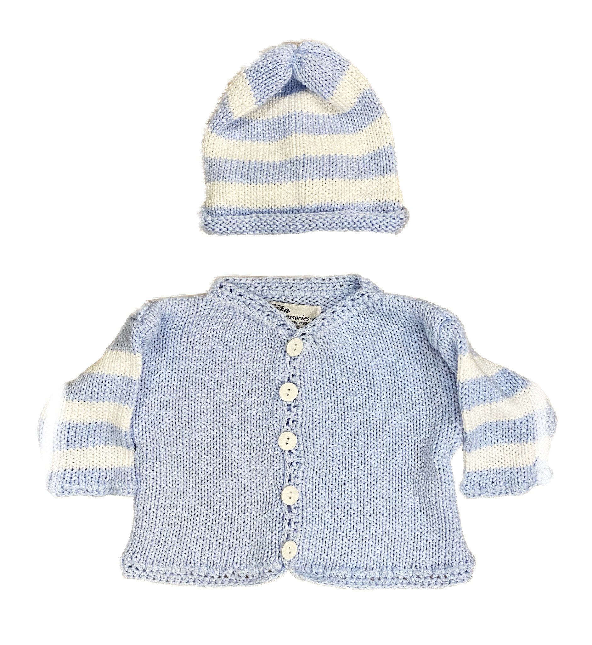 Gita Light Blue & White Sweater Set