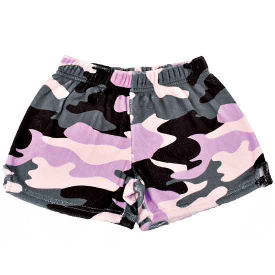 purple camouflage shorts