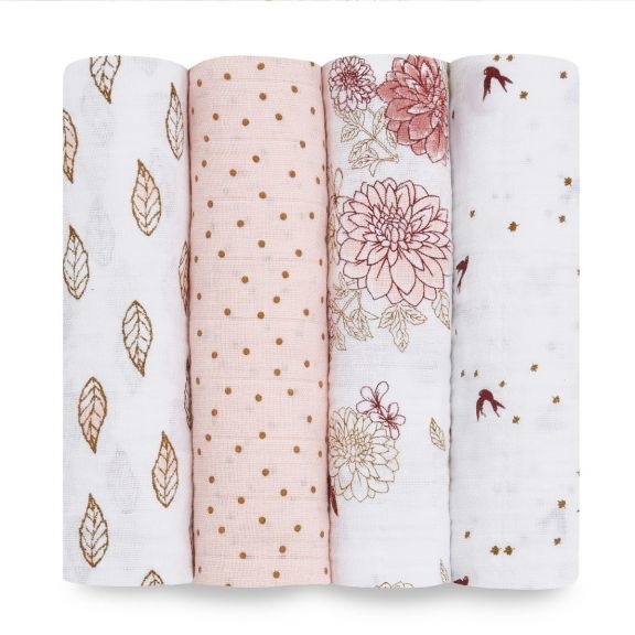 Aden + Anais Dahlias 4pk Swaddles