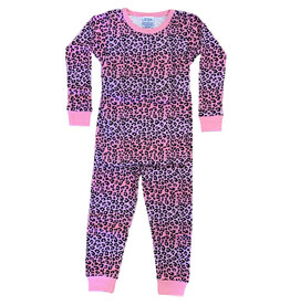 Baby Steps Pink/Lilac Ombre Cheetah Infant PJ Set