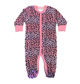 Baby Steps Pink/Lilac Ombre Cheetah Footie