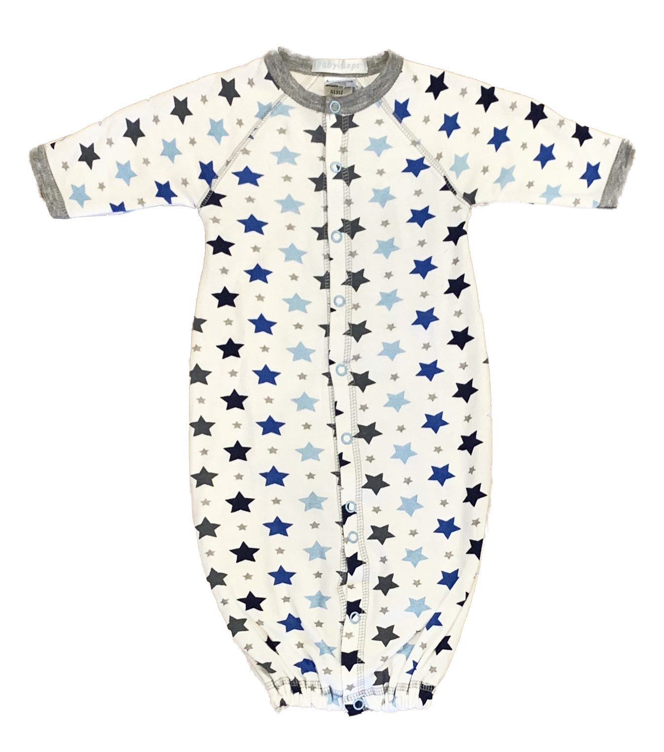 Baby Steps Grey/Blue Stars Converter Gown -NB
