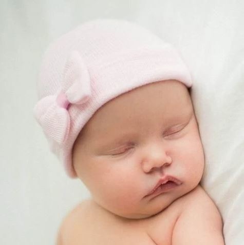 Ily Bean Pink Mini Bow Newborn Hat