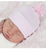 Ily Bean Pink Stripe Pom Newborn Hat