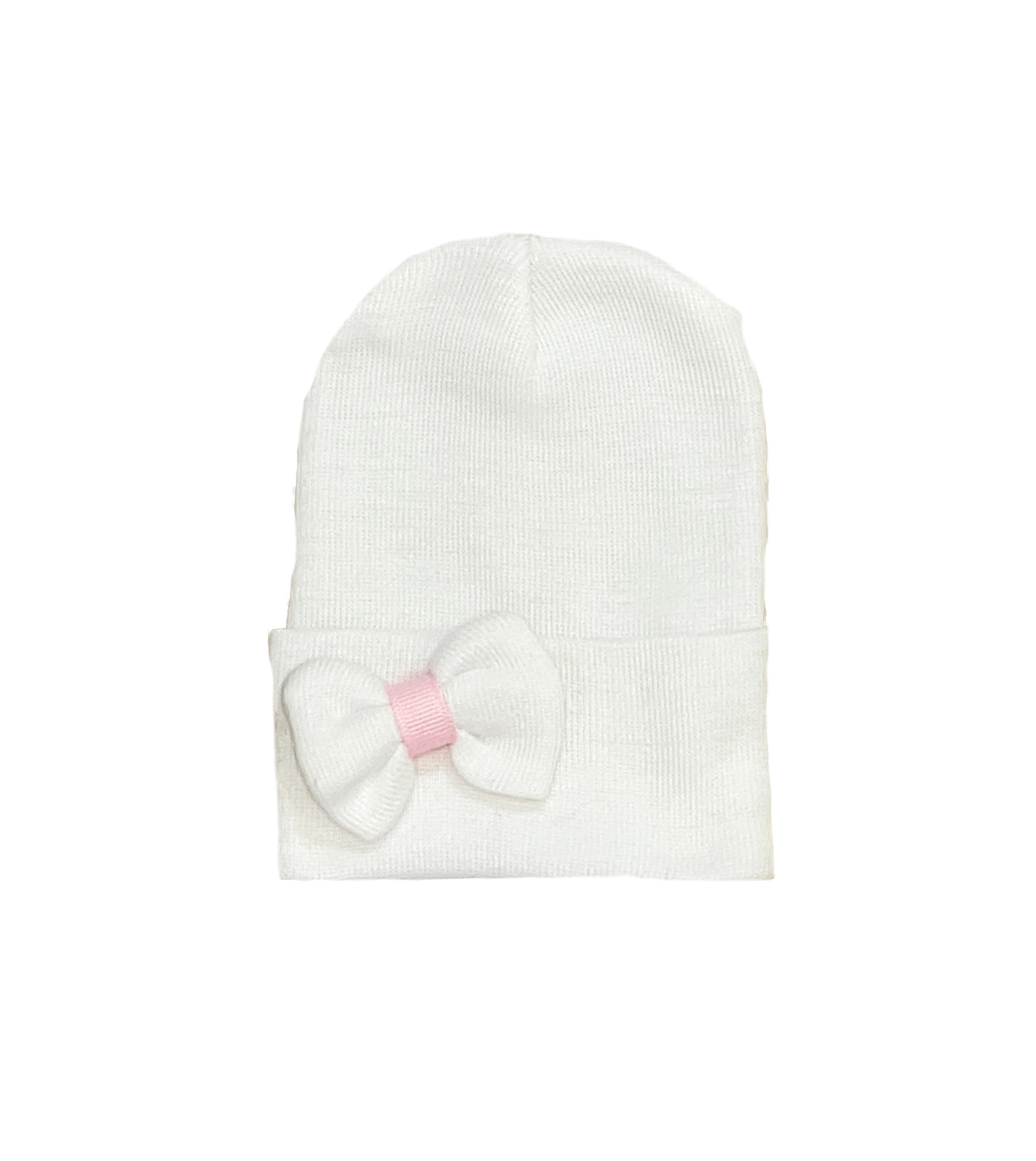 Ily Bean White Mini Bow Newborn Hat