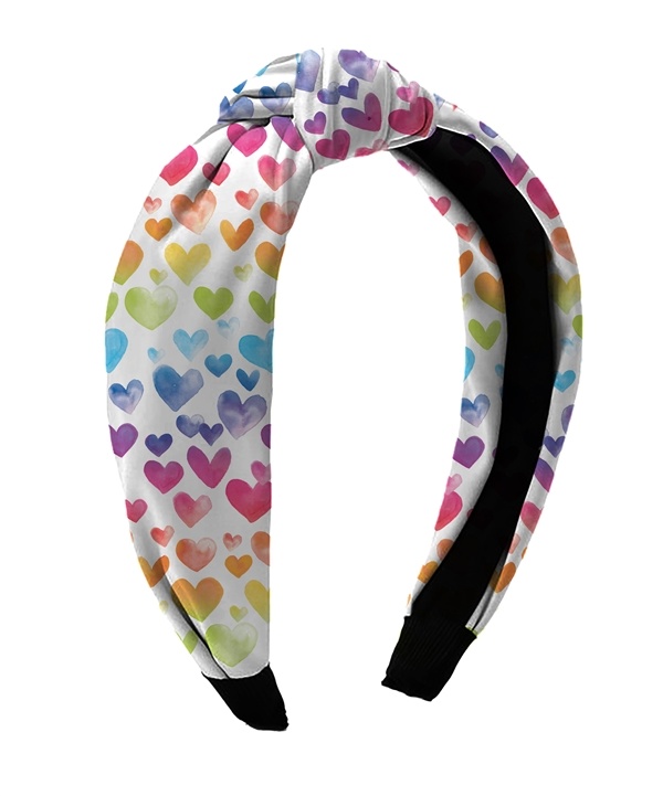 Rainbow Heart Knot Headband