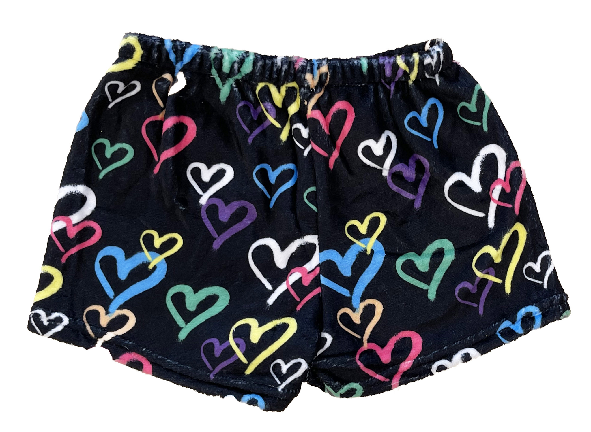 Top Trenz Graffiti Heart Plush Lounge Shorts