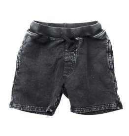Wes and Willy Distressed Fleece Black Shorts