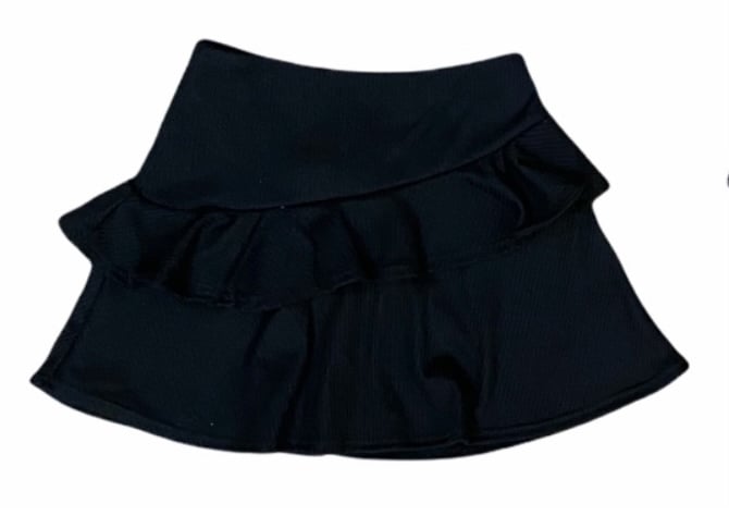 SLS Black Angled Ruffle Skirt