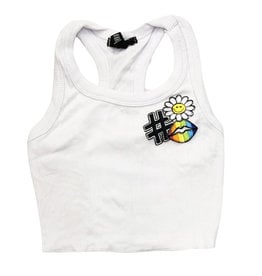 Flowers by Zoe Smile Patches White Tank Top