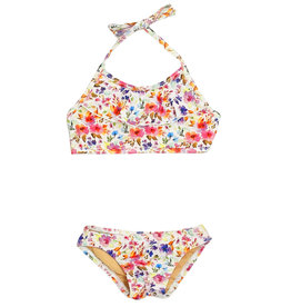 Cruz Watercolor Flowers Ruffle Bikini