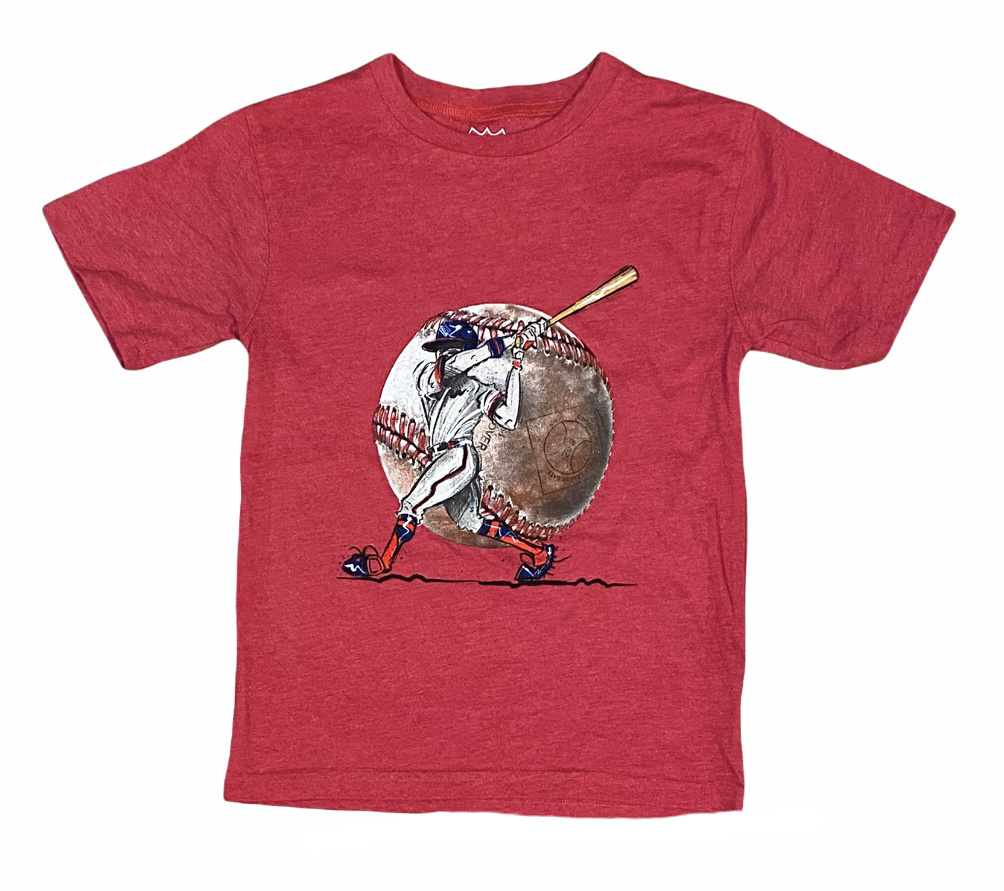 Wes and Willy Red Baseball Player Infant Tee