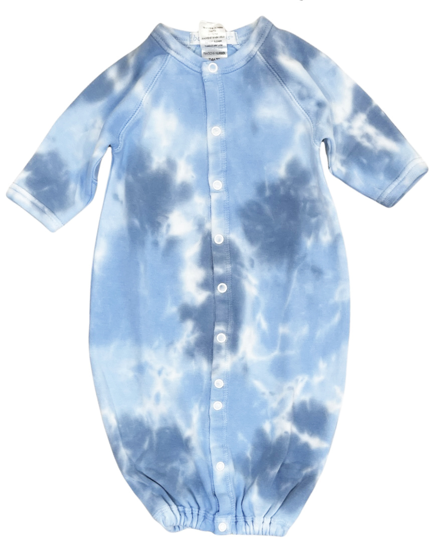 Baby Steps Light Blue Tie Dye Converter Gown