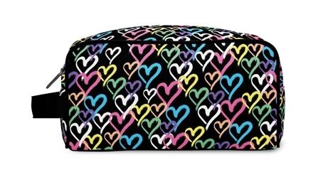 Graffiti Heart Puffer Cosmetic Bag