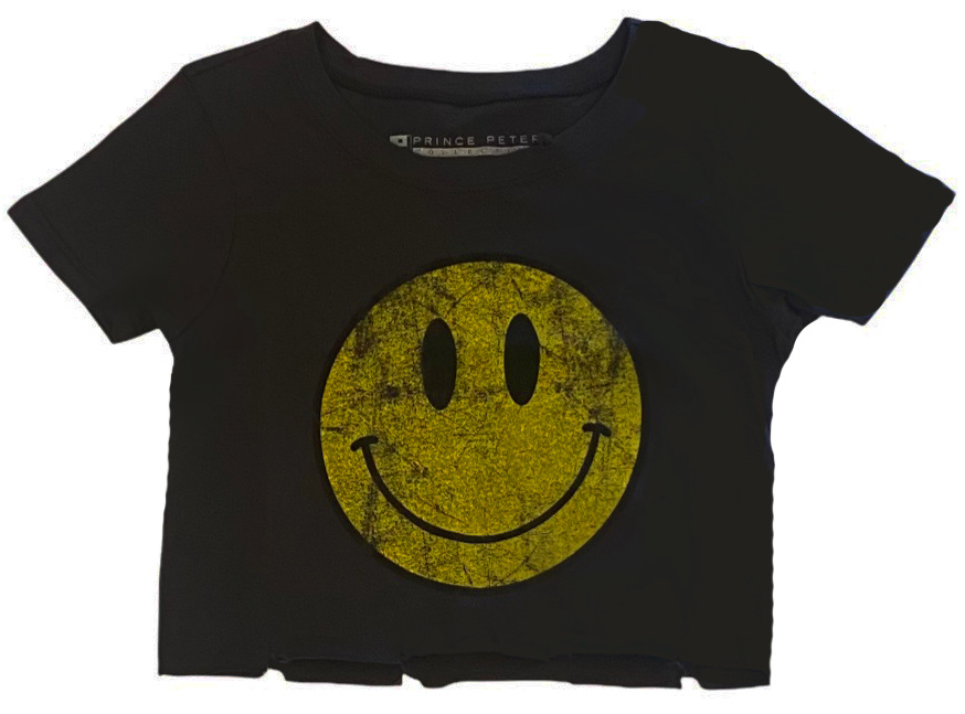 Prince Peter Distressed Smiley Cropped Tee