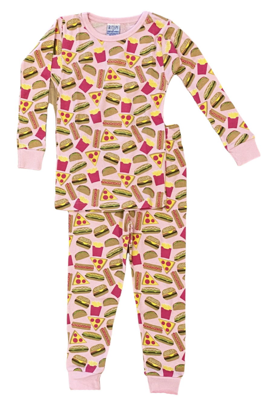 Baby Steps Pink Junk Food Infant PJ Set