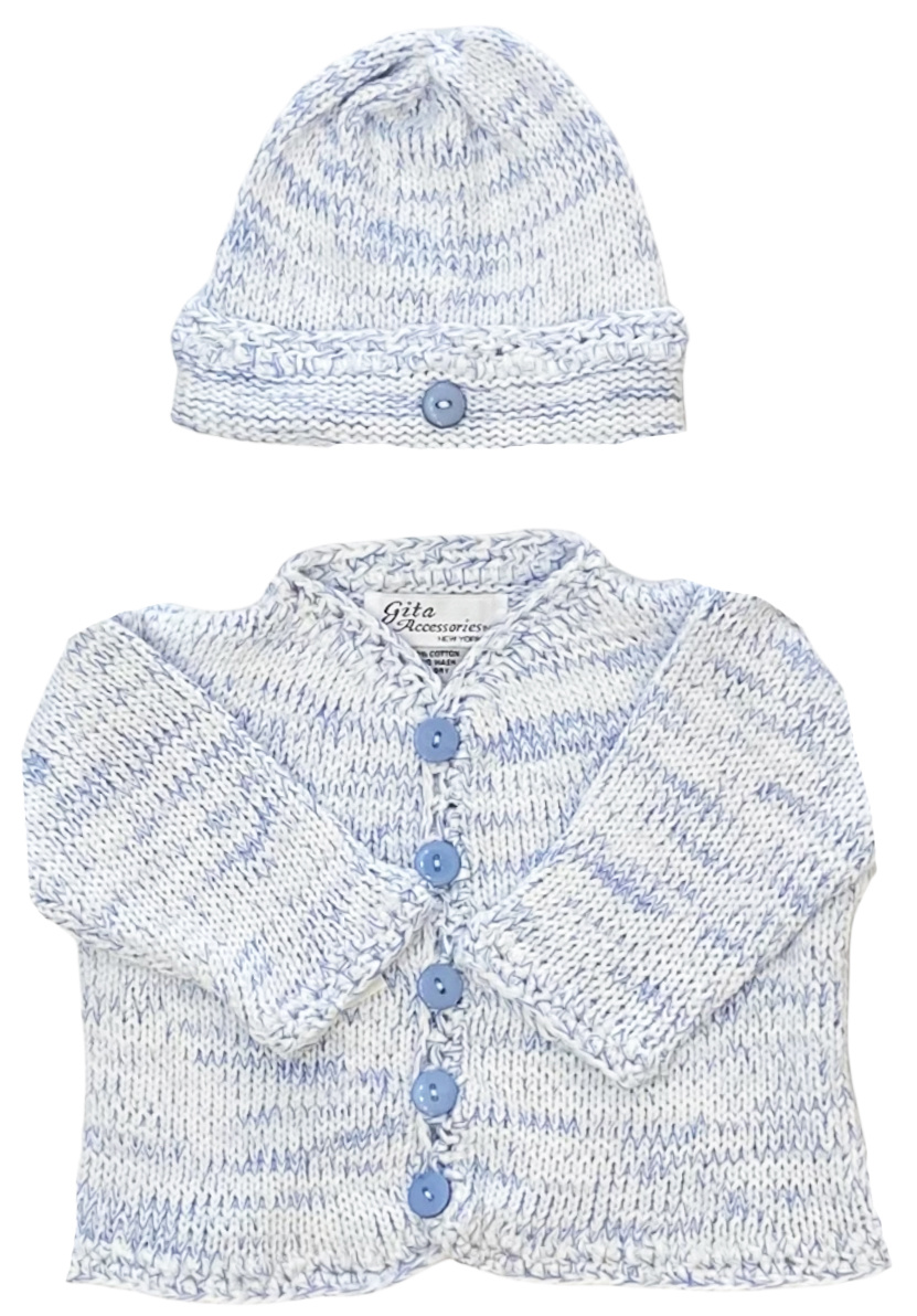 Gita Blue Variegated Sweater Set