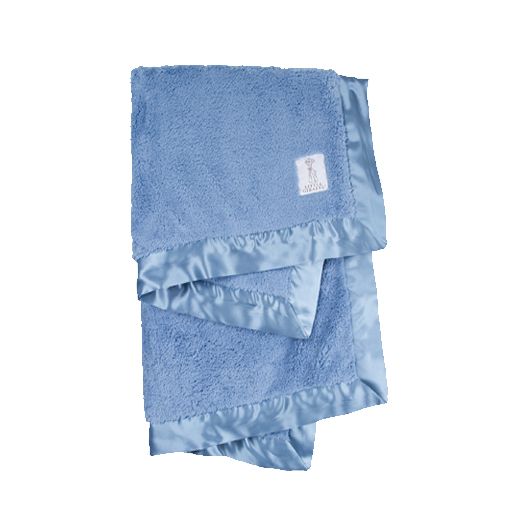 Little Giraffe Cornflower Blue Chenille Blanket