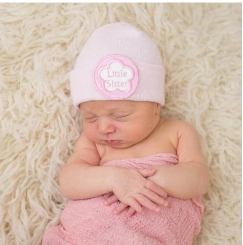 Ily Bean Pink Little Sister Newborn Hat