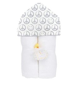 Baby Jar Grey Peace Hooded Towel Set