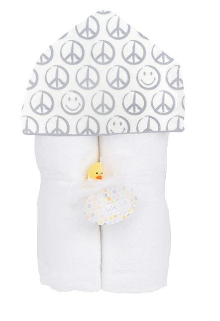 Baby Jar Grey Peace Hooded Towel Set