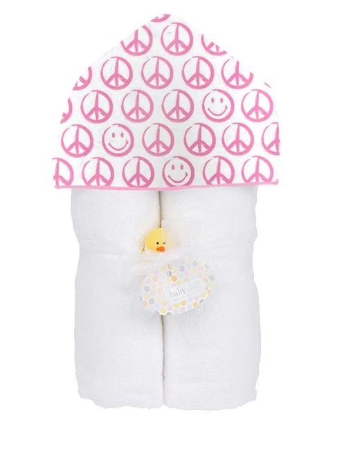 Baby Jar Pink Peace Hooded Towel Set