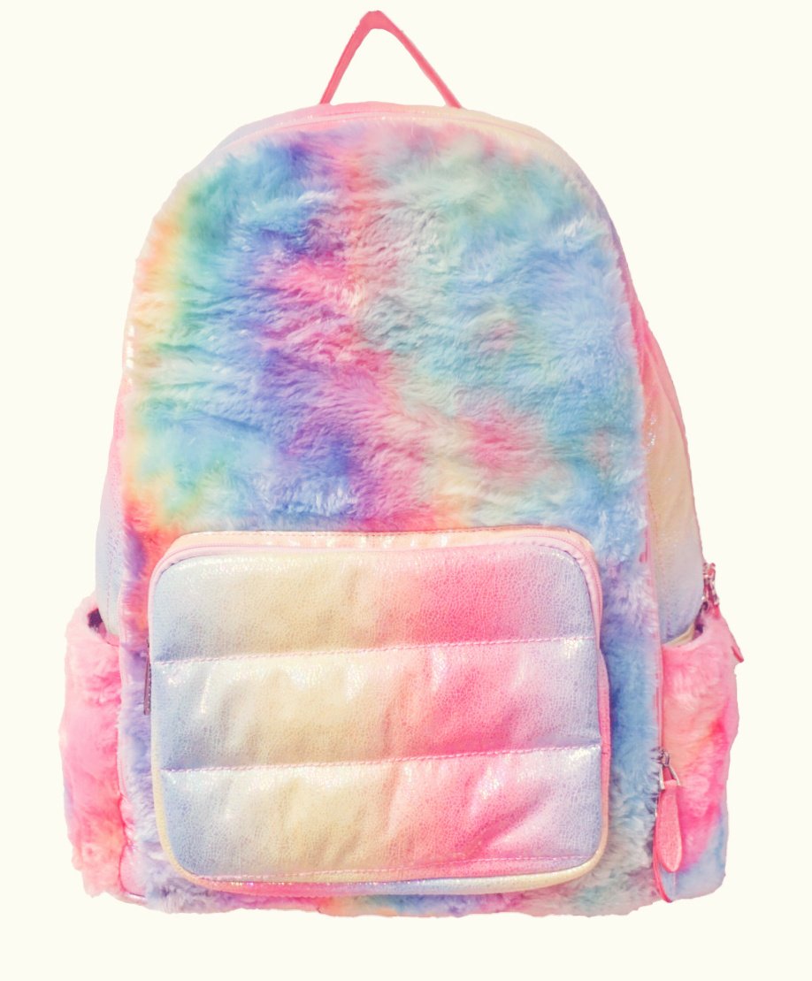 Bari Lynn Multicolor Faux Fur Backpack & Lunch Box Set