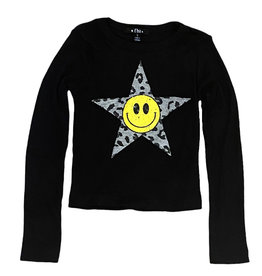 Flowers by Zoe Black Smiley Star Ribbed Top