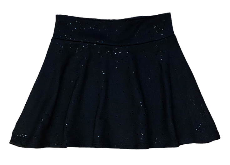 Les Tout Petits Blk Sparkle Skater Skirt