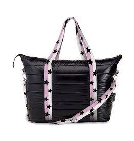 Top Trenz Black Puffer Split Star Bag