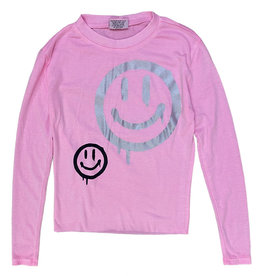 Firehouse Neon Pink Spray Smiley Top