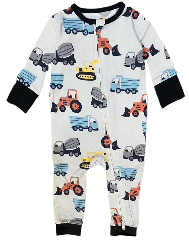 Sweet Bamboo Construction Zipper Romper Precious Cargo