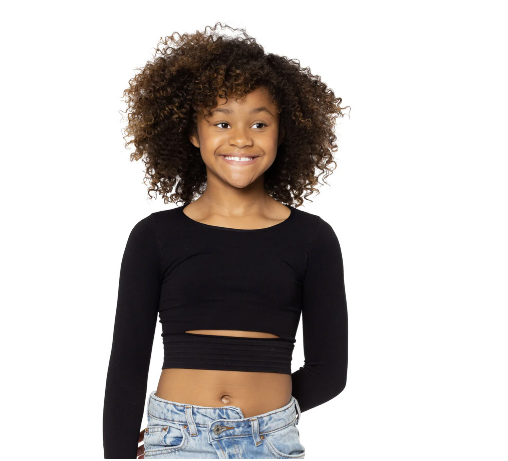 Black Rib Cut Out Short Sleeve Crop Top