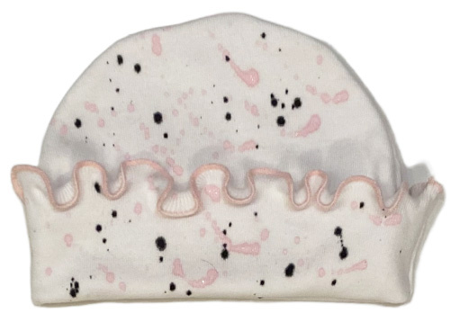 Too Sweet White with Pink/Black Splatter Hat