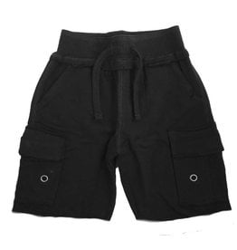 Mish Solid Black Cargo Shorts