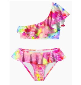 Stella Cove Colorful Pink Ruffle Bikini