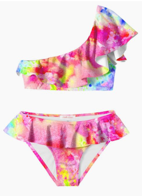 Stella Cove Colorful Pink Ruffle Bikini