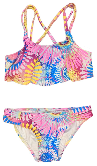 Coral & Reef Pinwheel Flounce Bikini