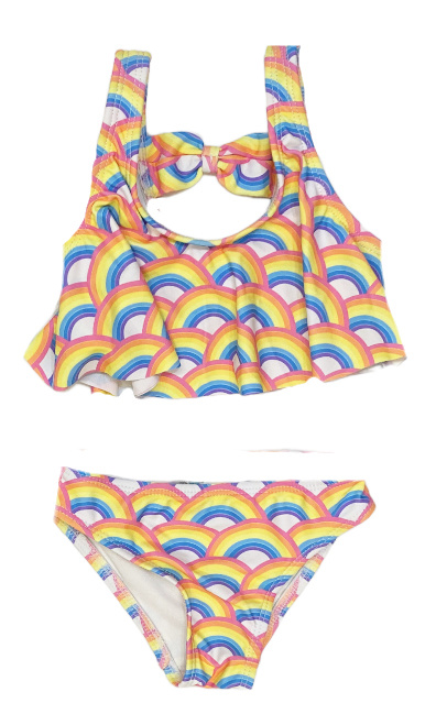 Coral & Reef Neon Rainbow Infant Flounce 2 pc Swimsuit