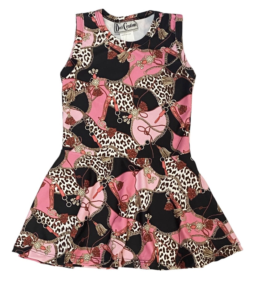Dori Pink Leopard Chain Tank Dress