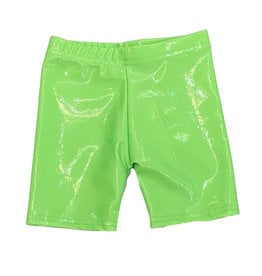 Dori Neon Green Lame Bike Shorts