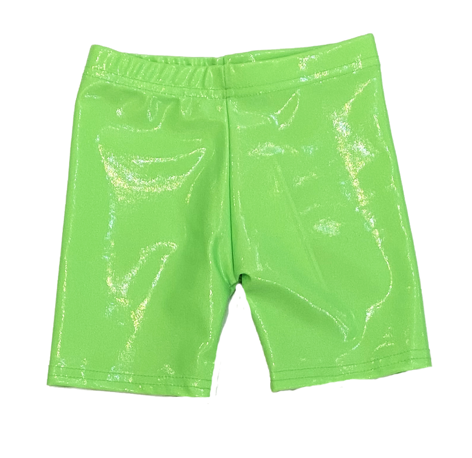 Dori Neon Green Lame Bike Shorts