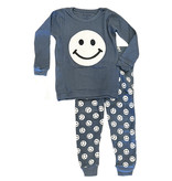 Baby Steps Blue Smiley Thermal Infant PJ Set
