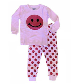 Baby Steps Pink Smiley Thermal Infant PJ Set
