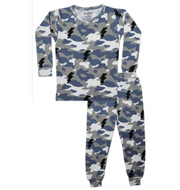 Baby Steps Denim Camo Bolt Thermal PJ Set