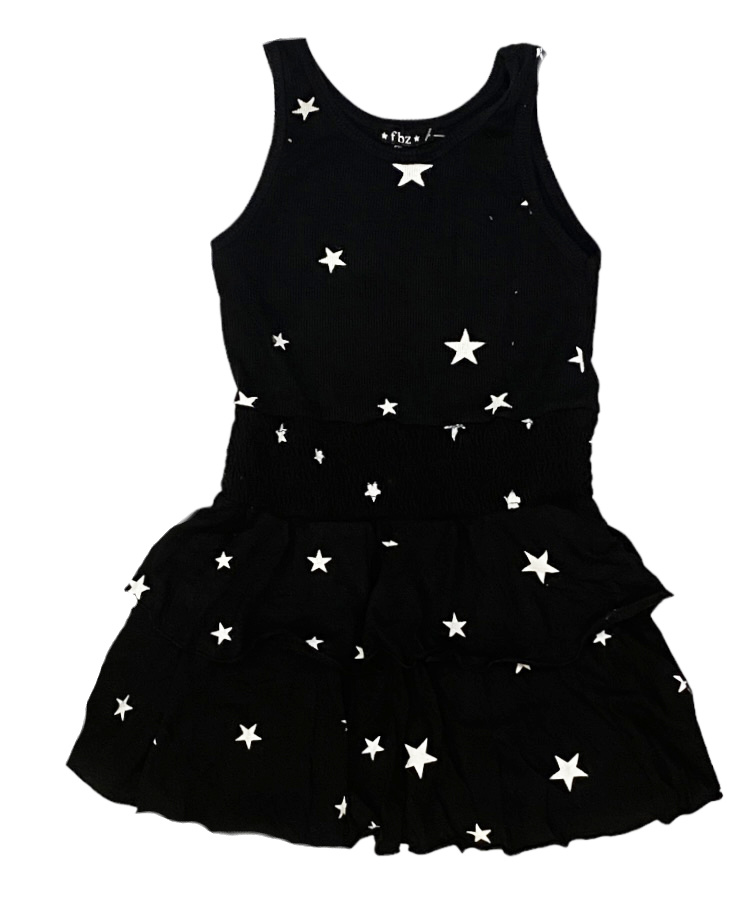 Flowers by Zoe Blk/Wht Stars Toddler Dress